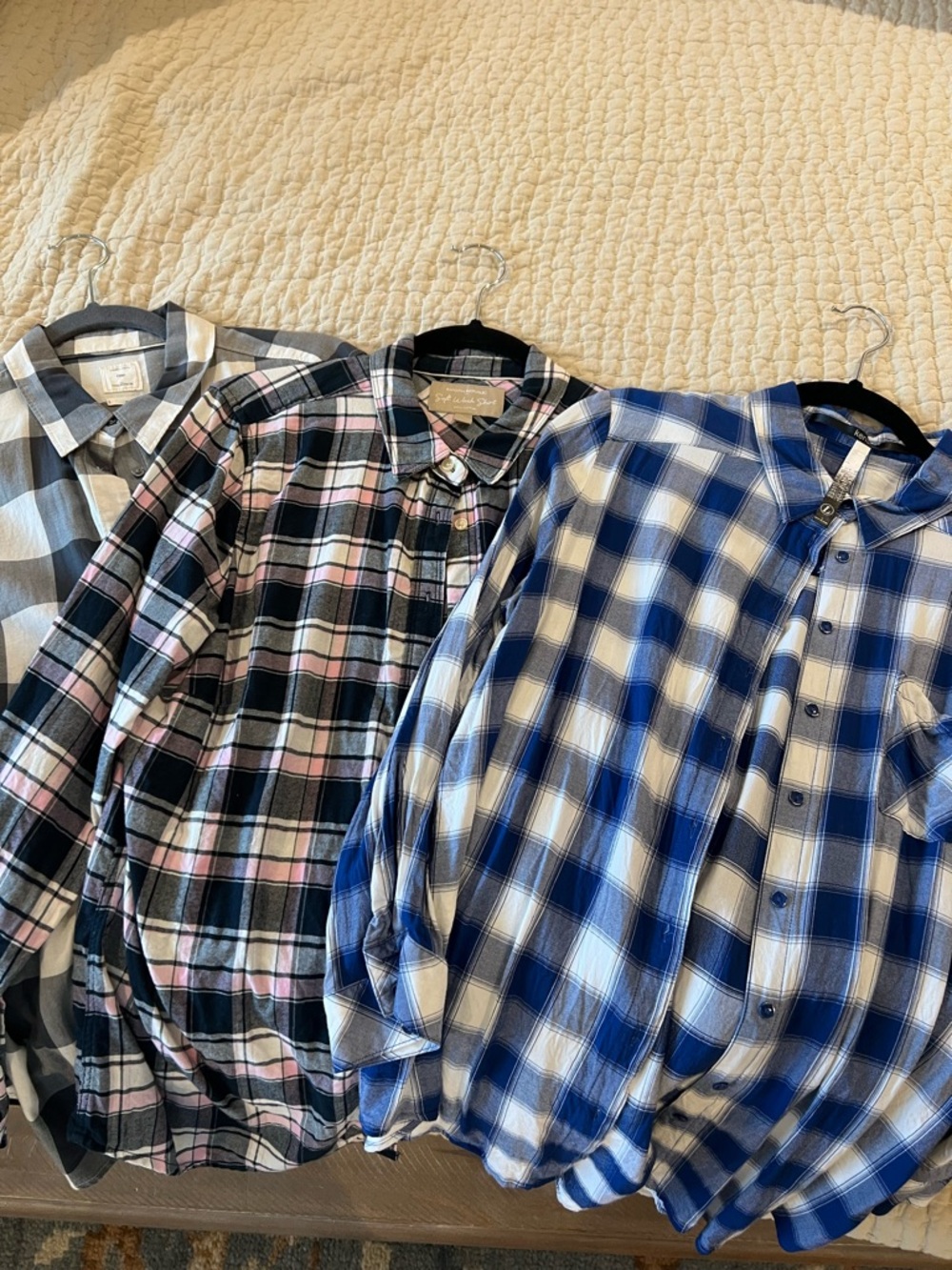 Banana Republic Blue and White Plaid Button-Up Blouse